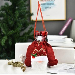 Christmas Drawstring Bag 3D Swedish Santa Gnome Candy Bags Jewelry Packaging Bag