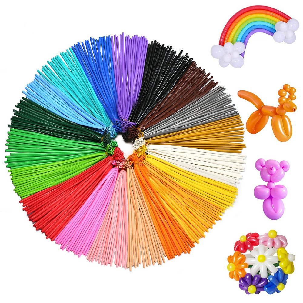 FOTIOMRG 200pcs Twisting Balloons 260 Long Balloons for Balloon Animals, 20 A…