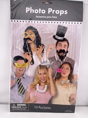 Mustache Hat Lips Bow tie Crown Mask Beard Etc Photo Props Party Favors 13 Pcs