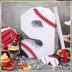 Poen Baseball Piñata with Blindfold, Stick, Confetti Sports Piñata for Kids B…