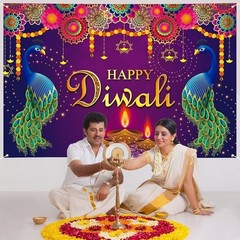 Diwali Backdrop Banner High Quality Polyester Party Decoration Photo Prop New