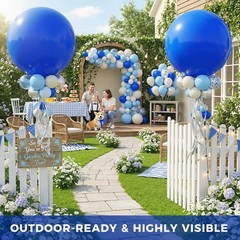 4PCS Large 36 Inch Royal Blue Balloons, Royal Blue Latex Big Balloons for Bir…