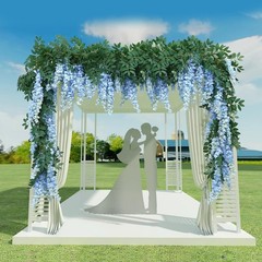 1pc/2pcs Encrypted Flower Vine Wisteria Artificial Flowers Garland,White