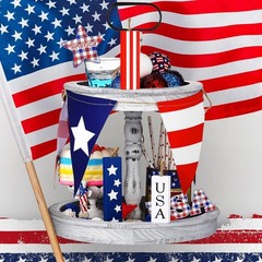 Versatile 4th of July Decorations – 3 PC Wooden Centerpieces for Festive Style