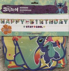 2 Disney Stitch Banners Decorations Happy Birthday Customize for any age