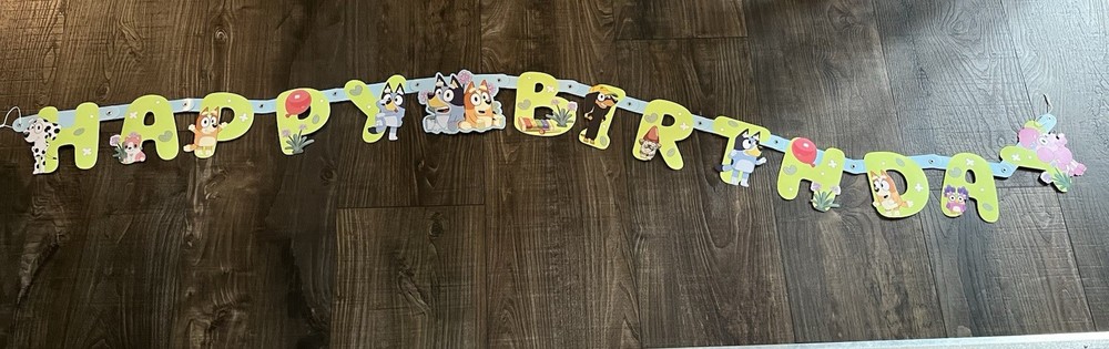 Bluey Happy Birthday Party Decorations Set Balloons, Tablecloth, Banner