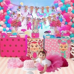 «– Cute Baby Doll Cartoon Theme Party Cri Babes Happy Birthday Banner