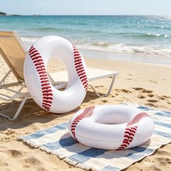 2Pcs Large Inflatable Pool Float for Adults Baseball Soccer Sports Swim Rings…