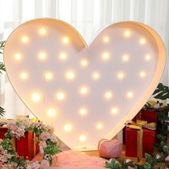 4FT Marquee Large Light up Decoration, Balloon Frame with Bulb Light String Foam