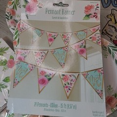 Baby Shower Decorations NEW SEALED Sweet Baby Girl Plates Napkins Banner