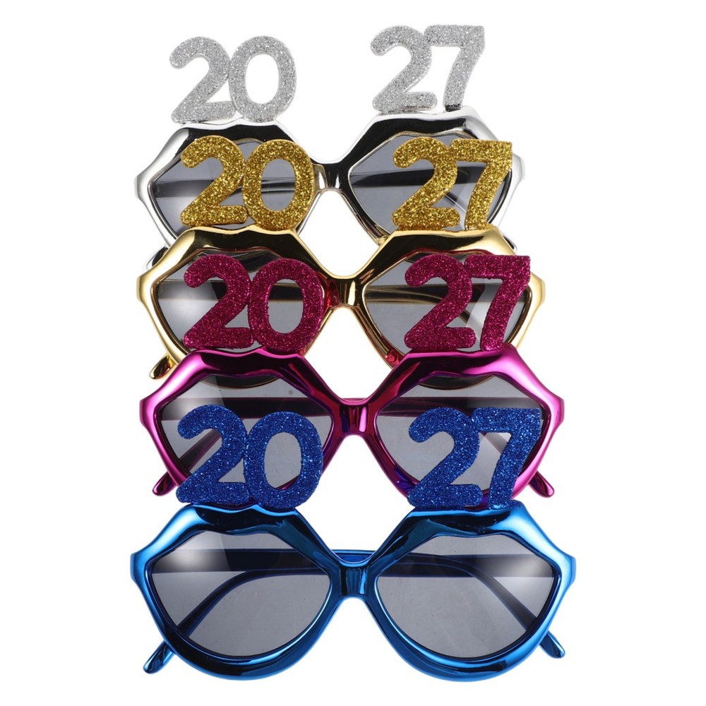 4pcs Happy New Year Glasses – Novelty 2027 Eyewear – Funny Unisex