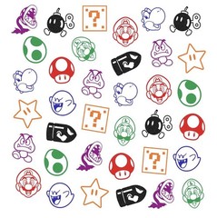 24 Pcs Mario Themed Stampers, Birthday Party Supplies (2 sets)