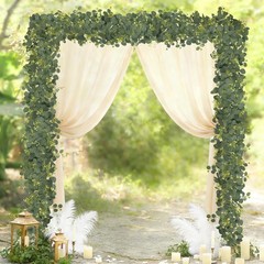 Eucalyptus Garland Faux Silk Leaf Silver Dollar Artificial Greenery Fake