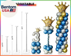 Balloon Column Stand Kit Sets of 2, 7 Feet Height Adjustable Balloon Tower Pilla