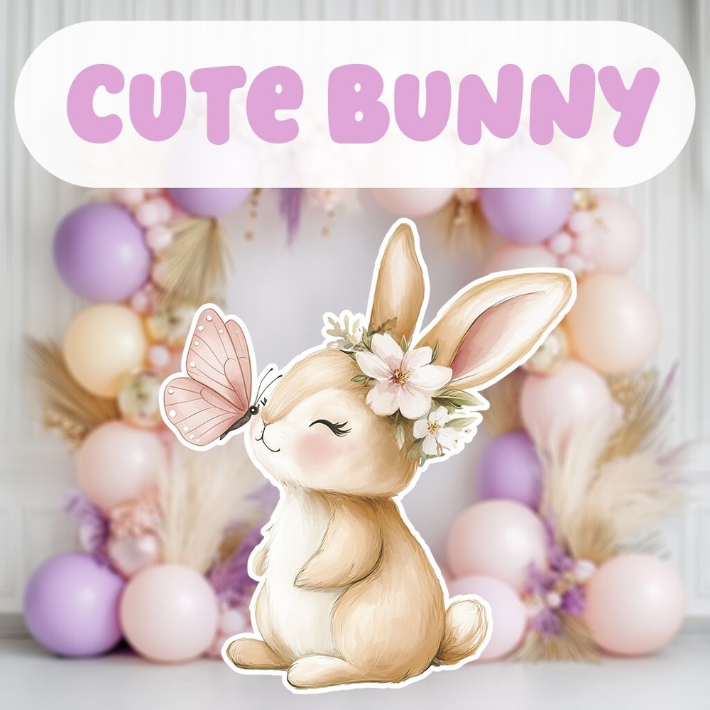 Cute Bunny Cutout Decoration, Birthday Decor, Baby Shower, Party Decor, Easter