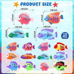 36Pcs Plastic Tropical Mini Fish Toy Set for Children’S Party Supplies and Decor