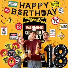 18th Birthday Decoration Kit Banner Balloons Backdrop Party Decor
