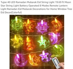 Ramadan LED Light Eid Mubarak Muslim Ornament Home Party Lot See Description