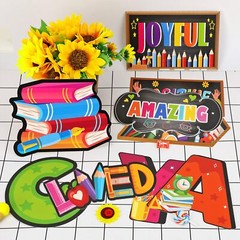 34PCS Affirmation Bulletin Board Set Inspirational Welcome Back Cutouts Decor