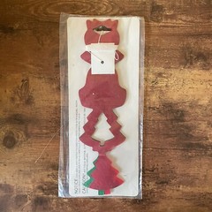 Vintage Beistle Christmas Tree Honeycomb Garland Red Green Paper Holiday Decor