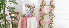 6 FT Artificial Flower Garland Real Touch Fake Pink Floral Rose Peony Garland