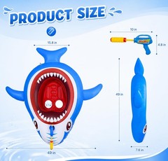 Inflatable Shark Pool Float Kids Toddler Beach Water Toy 26 Years