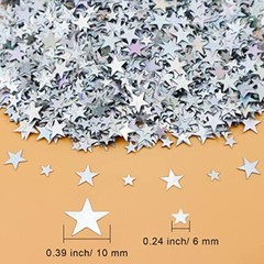 60 Grams Glitter Silver Star Sequins and Spangles Metallic Glitter Foil Confe…