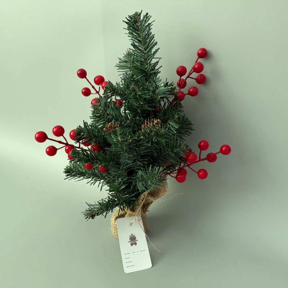 Christmas Trees of Synthetic Material, Mini Christmas Tree with Linen Base