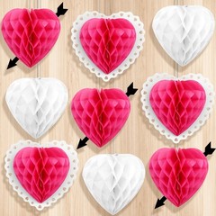 KatchOn, Hanging Hearts Decorations – Pack of 9 | Valentines Day Decorations …