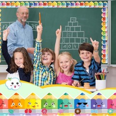 7cm*10M Peel & Stick Border, Pencil Chalkboard Pattern Tape for Room Wall Art