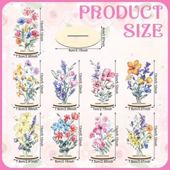 9 PCS Wildflower Party Decorations Set Birthday Baby Shower Floral Sign Stand