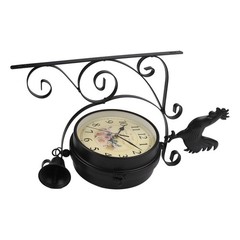 Sleek Design Double Sided Wall Clock for Living Room with Silent Movement