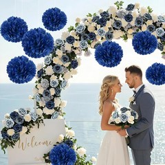 10 Pcs Paper Pom Poms Flowers for Wedding, Birthday Party, Baby Shower, Nursery