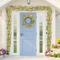 6.5 Ft Spring Summer Flower Vine Garlands Artificial Wildflower Wisteria Lave…