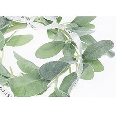 6.2ft Artificial Lambs Ear Greenery Vine Flocked Lambs Ear Garland Soft Faux