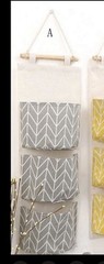 1 pc Small Gray Storage Hanging Bag Suspension 3-Layer Fabric, Carry Small Item