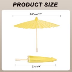 DIY 12″ Yellow Paper Umbrellas for Weddings, Parties, Crafts 2 Pack