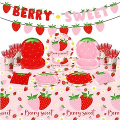 Strawberry Party DecorationsStrawberry Theme Birthday Party Tableware Set A B…