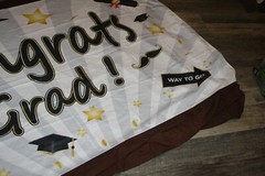 Flag Backdrop Banner Congrats Grad Fabric * 72″ x 40″ *