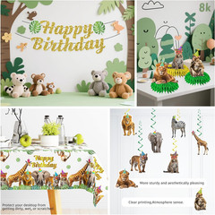 201Pcs Safari Birthday Decorations Tableware Set, 25 Serves Safari Plates and Na