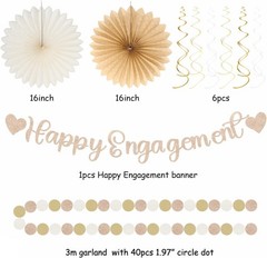 Champagne Gold Boho Engagement Decor Kit – 21PCS Beautiful Party Essentials