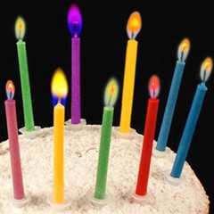 Colorflame Multicolor Birthday Cake Candles Happy 12pcs, Colorful