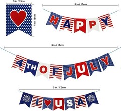 Party In The 250th anniversary Fourth of July Decorations Patriotic Banners,…