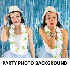 10 Pack Foil Curtain Backdrop Blue Metallic Tinsel Foil Fringe Curtains Photo Bo