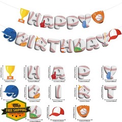 Hxezoc Baseball Happy Birthday Banner