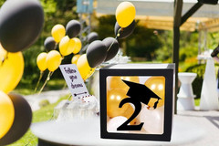2026 Graduation Party Decorations, 4 Pieces Black Balloon Boxes with Letters of