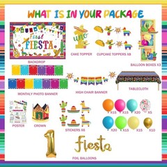 Fiesec First Fiesta Birthday Decorations, Mexican Theme 1st Uno Party