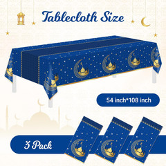 3 Pack Ramadan Table Cloth,Ramadan Decorations for Home,54″ X 108″ Eid