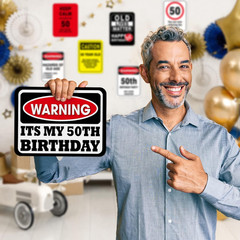 50Th Birthday Party Decorations – 9PCS Wall Signs Funny Tags for 50 Years Old