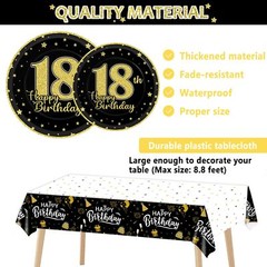 143 Pcs 18th Birthday Party Supplies Set for 24 Guests 18th Birthday Plates B…
